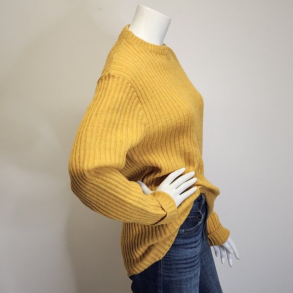 Vtg 60s/70s GRUBB STUFF Robert Bruce Mustard Yellow Wool Rib Sweater Womens L/14 - Picture 5 of 8
